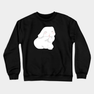 Holland lop white rabbit grooming | Bunniesmee Crewneck Sweatshirt